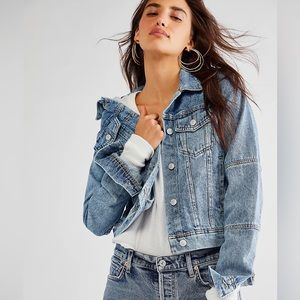 Free People women’s Rumors denim jacket. Size XS